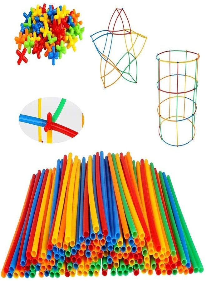 PULSBERY Straw Building Block-Straw Educational Plastic Building Blocks for Kids Smart City Blocks Game in Different Shapes,Educational Toys for 3-8 Years Old Kids(Random Color, 90+ Piece) - Image 1